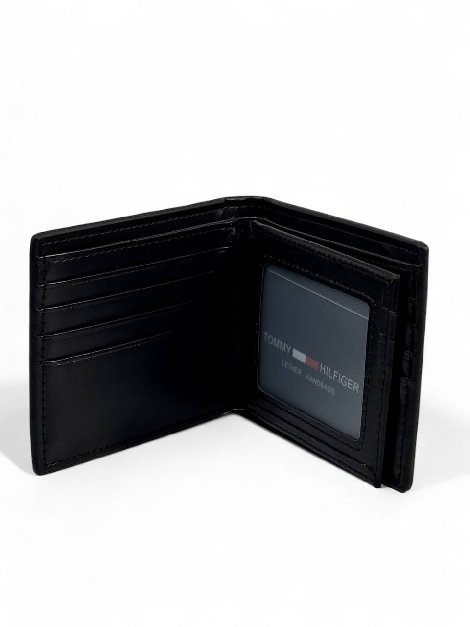 Tommy Hilfiger-Inspired “H” Embossed Black Wallet – Classic Craftsmanship, Modern Confidence 🖤✨