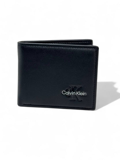 Calvin Klein-Inspired Black Metal Logo Wallet – Bold Simplicity, Timeless Elegance 🖤✨
