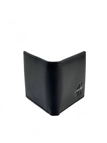 Calvin Klein-Inspired Black Metal Logo Wallet – Bold Simplicity, Timeless Elegance 🖤✨
