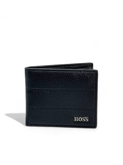 Hugo Boss-Inspired Textured Black Wallet – The Power of Precision & Prestige 🖤✨