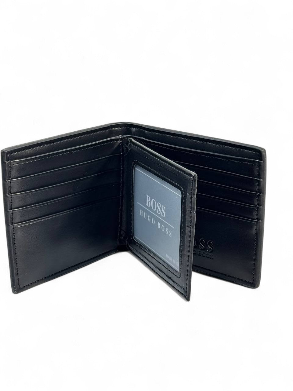 Hugo Boss-Inspired Textured Black Wallet – The Power of Precision & Prestige 🖤✨