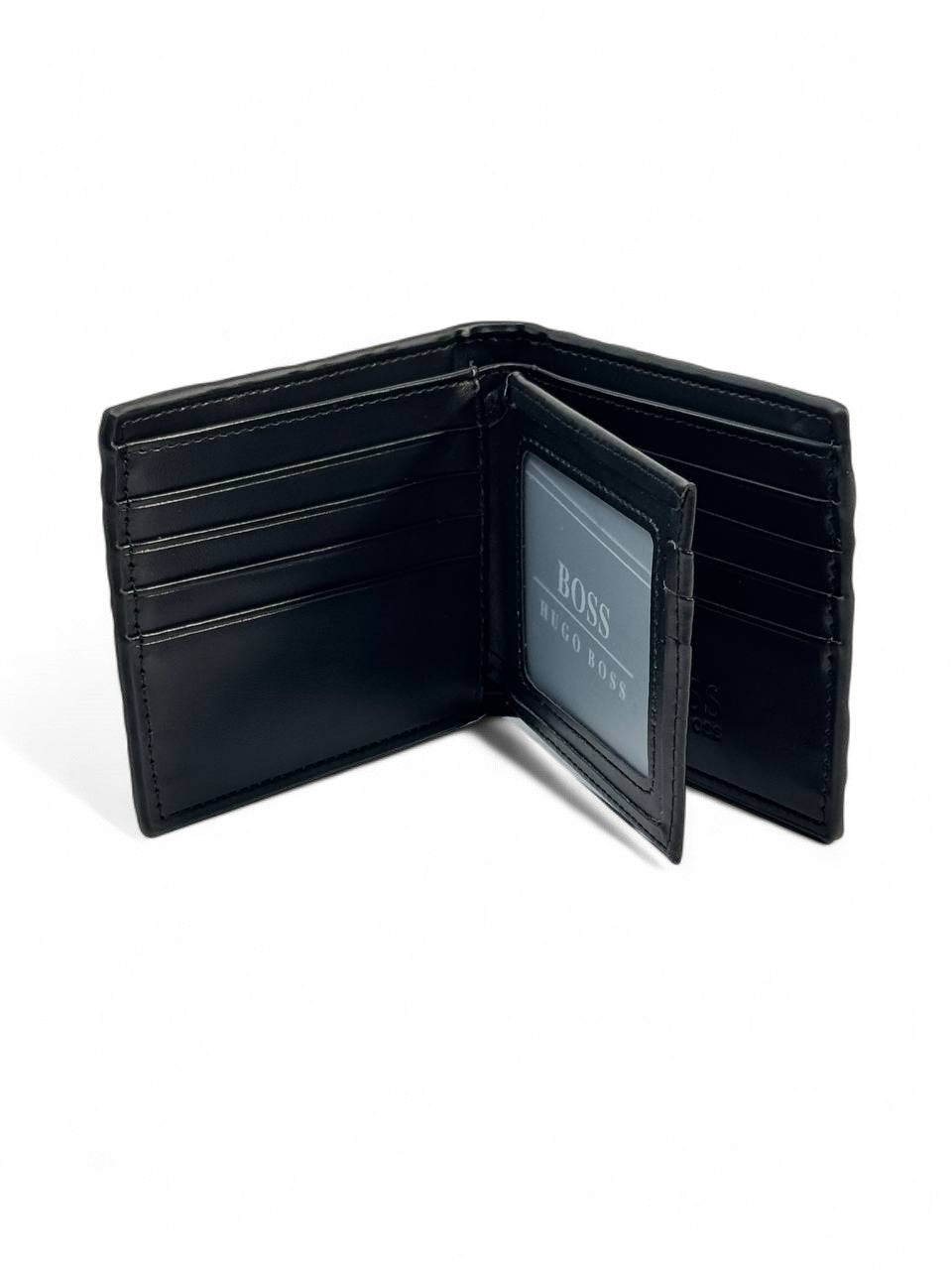Hugo Boss-Inspired Embossed Black Wallet – Bold Branding, Effortless Authority 🖤✨