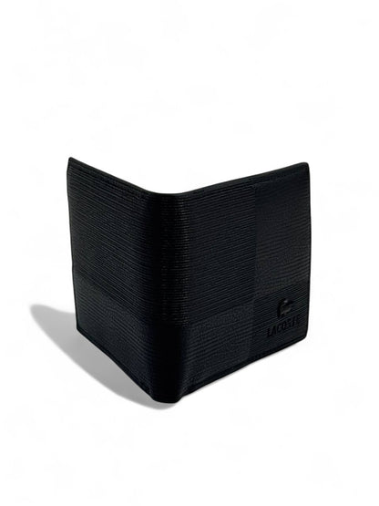 Lacoste-Inspired Black Textured Wallet – Sporty Refinement, Parisian Craft 💙✨