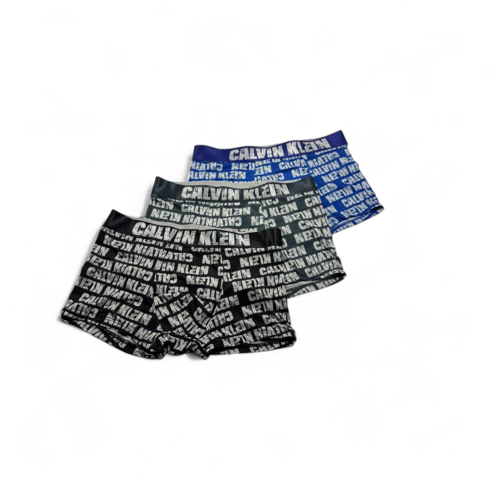 Calvin Klein Men's Boxer Briefs – 3-Pack Logo All Over Print 🔵🖤🤍