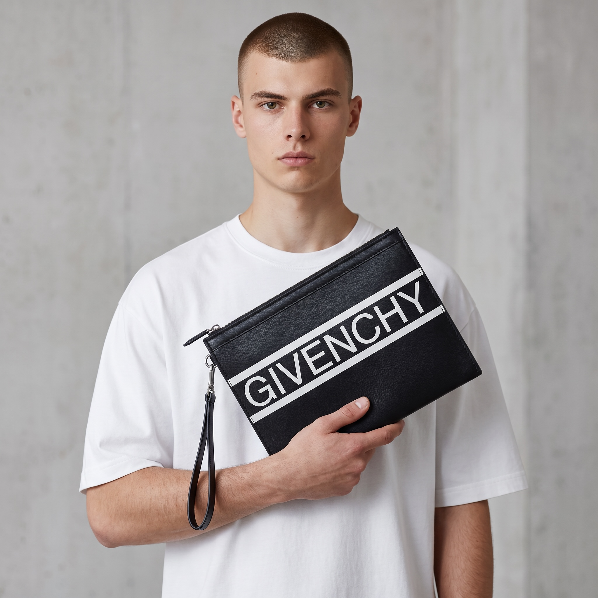 🖤 Givenchy Logo Leather Wristlet Pouch