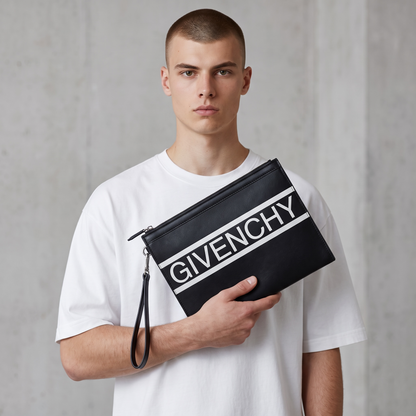 🖤 Givenchy Logo Leather Wristlet Pouch