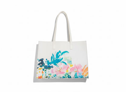 TED BAKER Floral Tote – White Garden Edition 🌿🌸