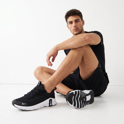 black and white Nike Free low-top sneaker
