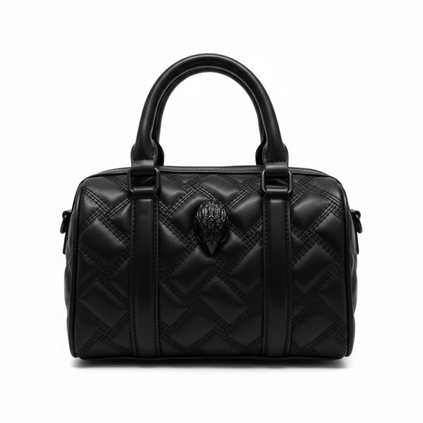 🖤 Kurt Geiger Black Quilted Eagle Boston Bag – Mini Top Handle Handbag