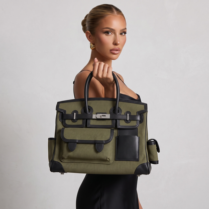 🖤💚 Hermès Birkin Cargo Canvas Tote – Olive Green Edition