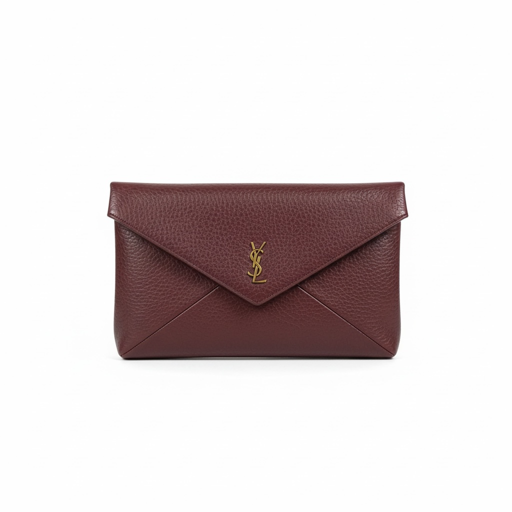 Burgundy YSL Envelope Chain Clutch Bag ❤️✨