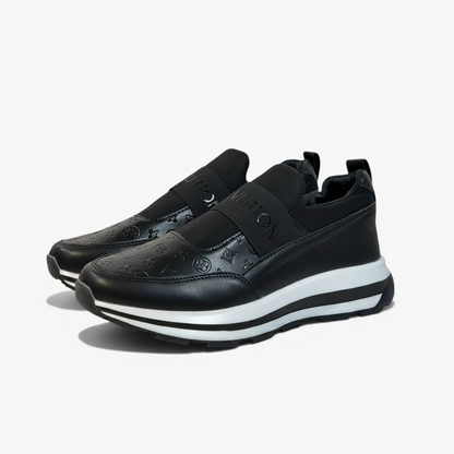Louis Vuitton Black Monogram Slip-On Sneakers 🖤✨ Luxury Comfort Fit
