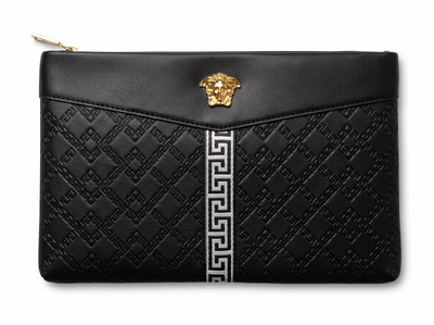 🖤 Versace Medusa Greca Leather Envelope Clutch