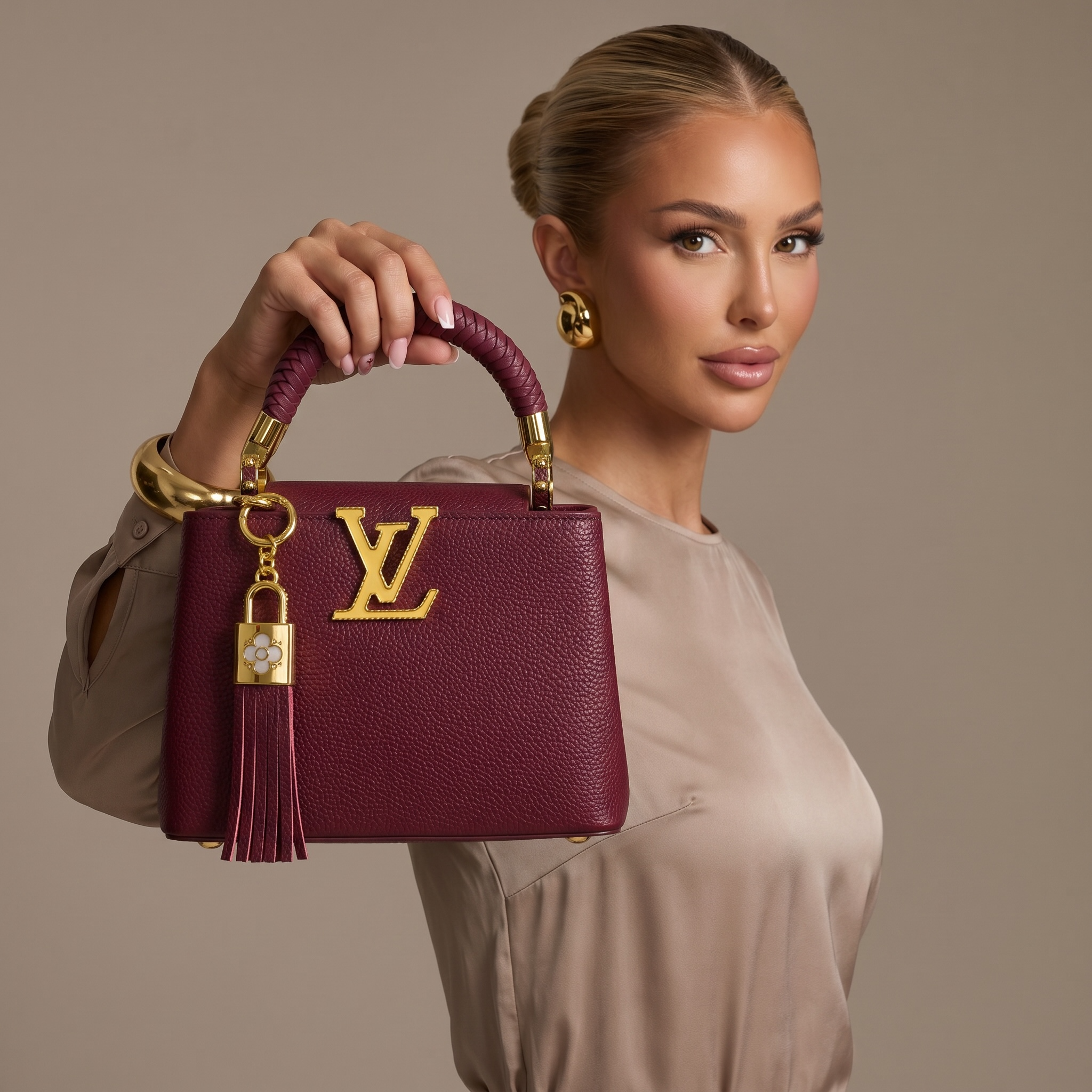 ✨ Louis Vuitton Capucines BB – Burgundy Leather Luxury Handbag 👜❤️