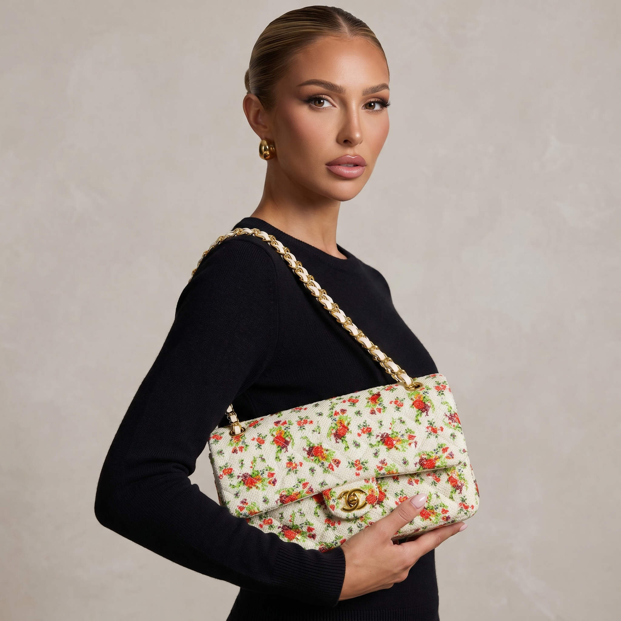 ✨ Chanel Garden Bloom Classic Flap Bag 🌺🤍