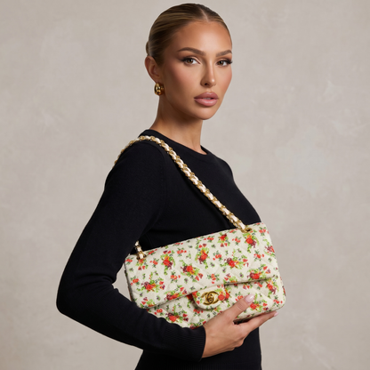 ✨ Chanel Garden Bloom Classic Flap Bag 🌺🤍