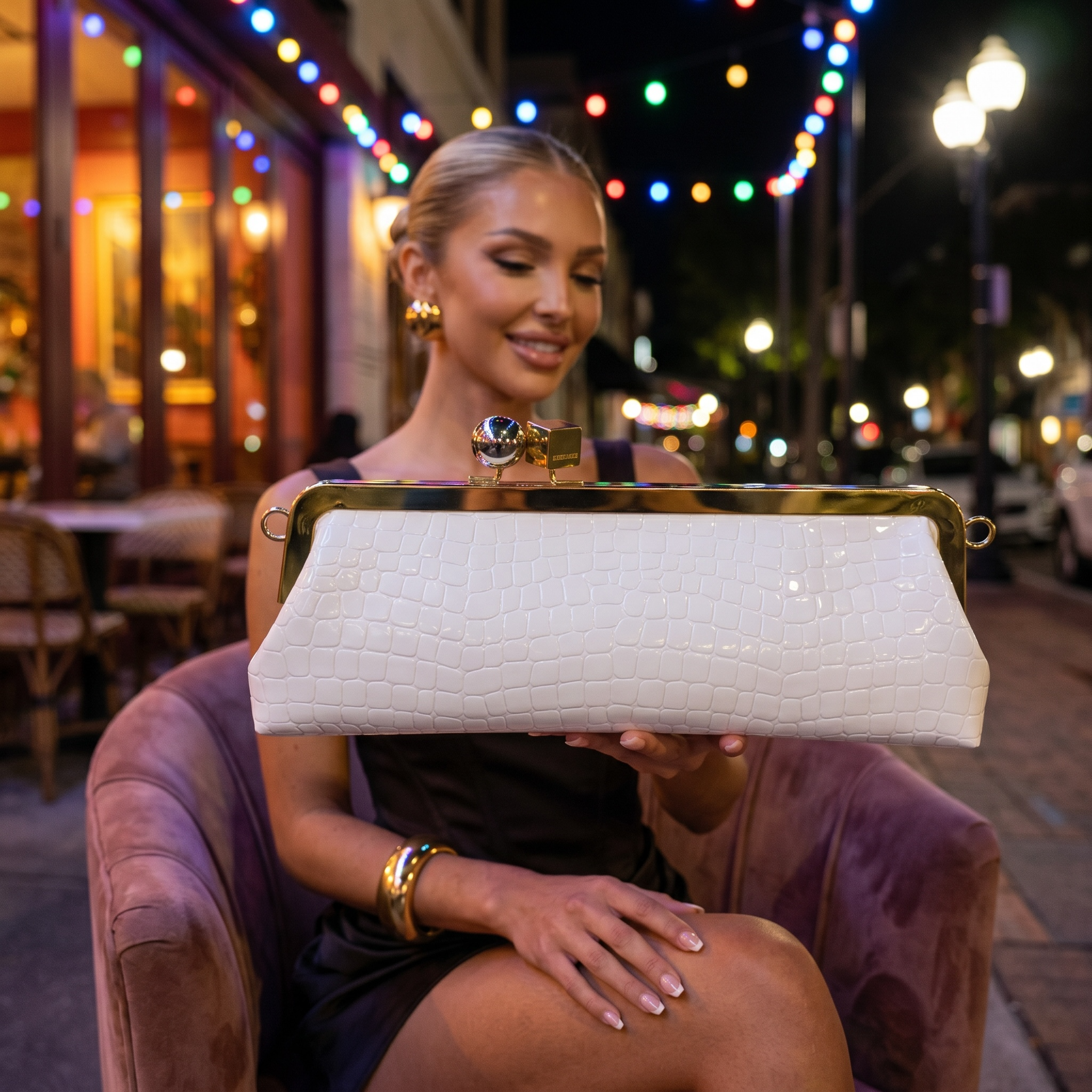Jacquemus Blanc Croc Clutch Bag 🤍✨