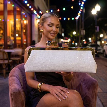 Jacquemus Blanc Croc Clutch Bag 🤍✨