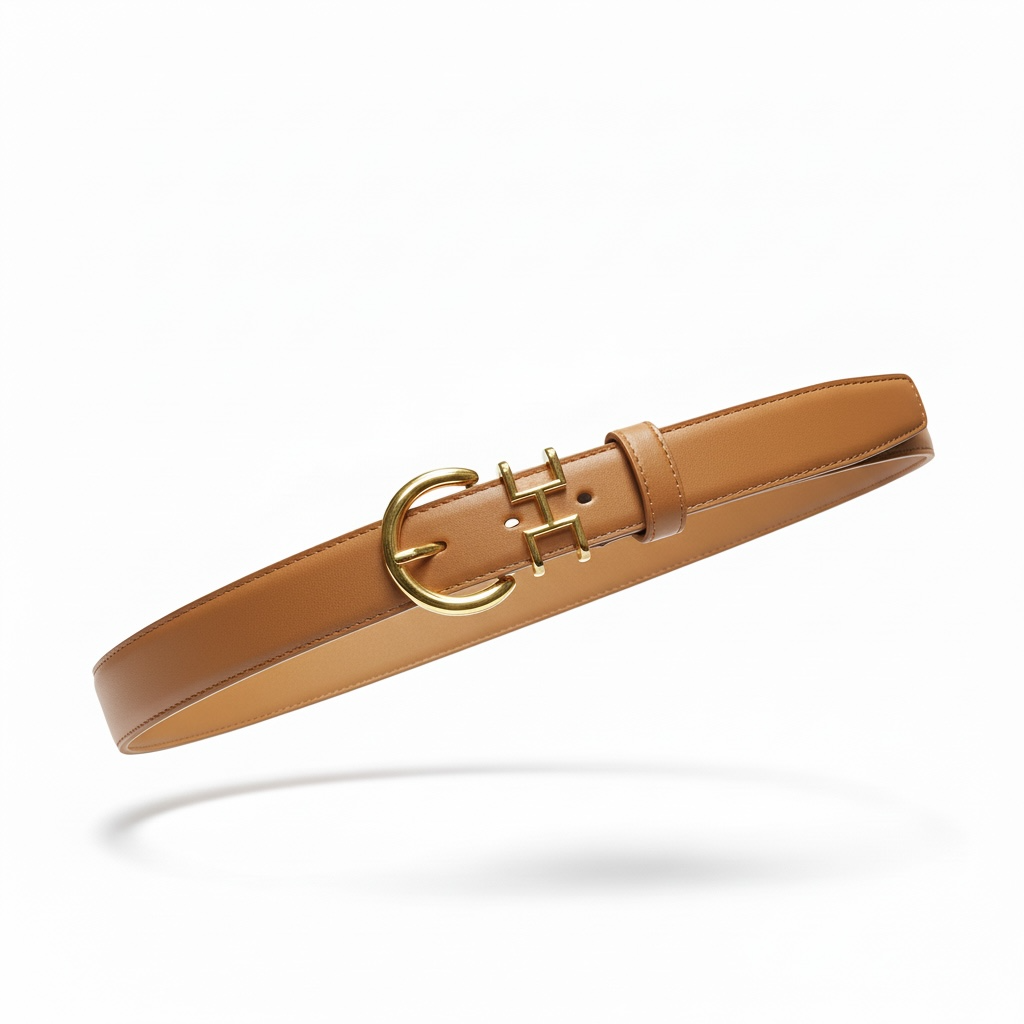 Hermès Tan Leather Belt with Ring Buckle