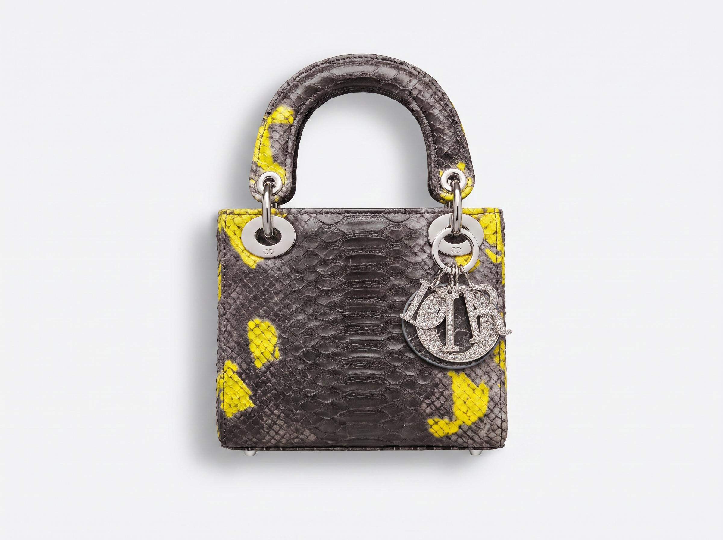Dior Lady Top-Handle – Grey Yellow Python 👜✨