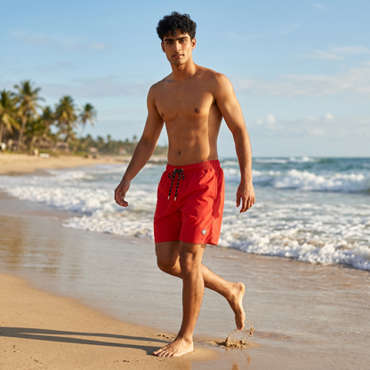 🔥🌊 Casablanca Red Luxury Swim Shorts – Summer Beach Essential ☀️🏖️