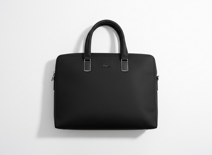 LACOSTE Leather Briefcase 💼🖤 | Sleek Business Essential