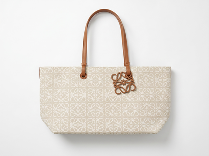 🤍 Loewe Anagram Canvas Tote Bag – Ivory Luxury Shopper Tote