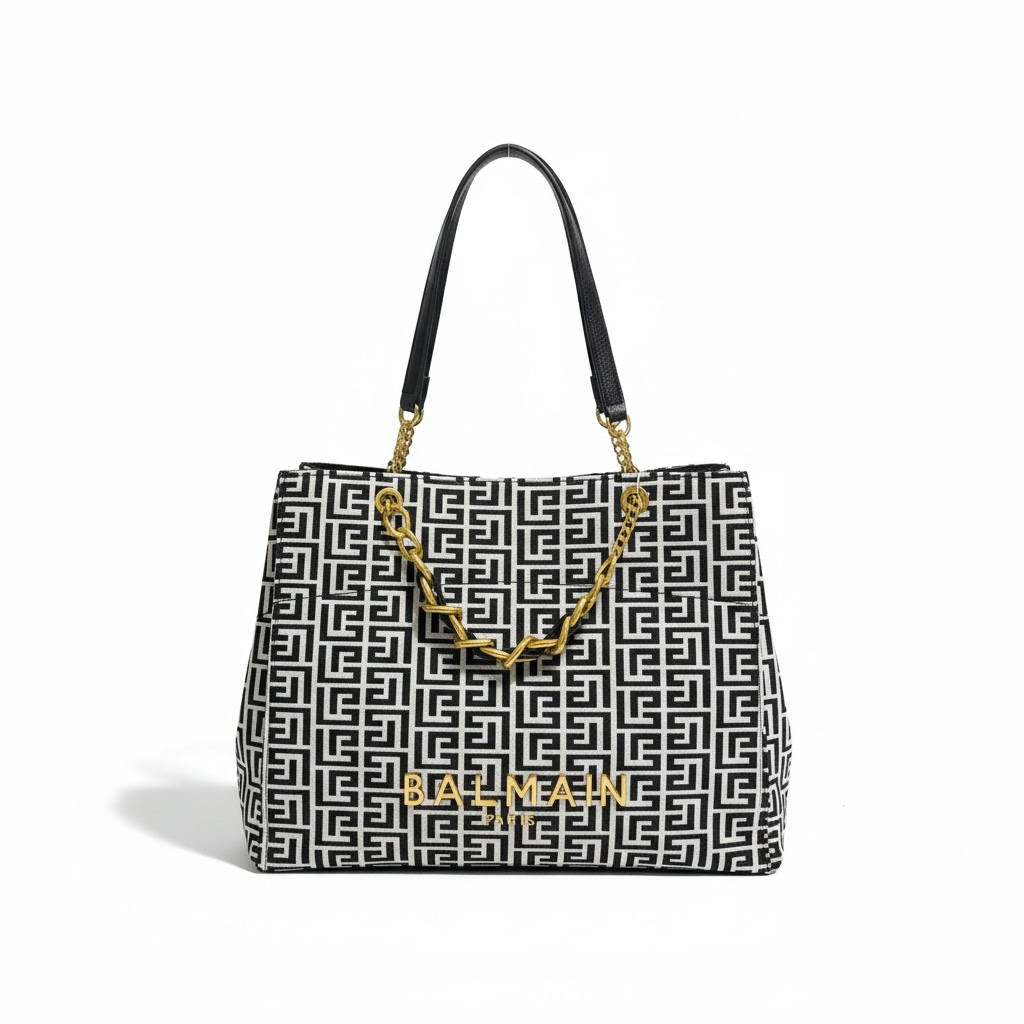 Balmain Monogram Tote Set 🖤🤍✨ | Designer Handbag & Wallet