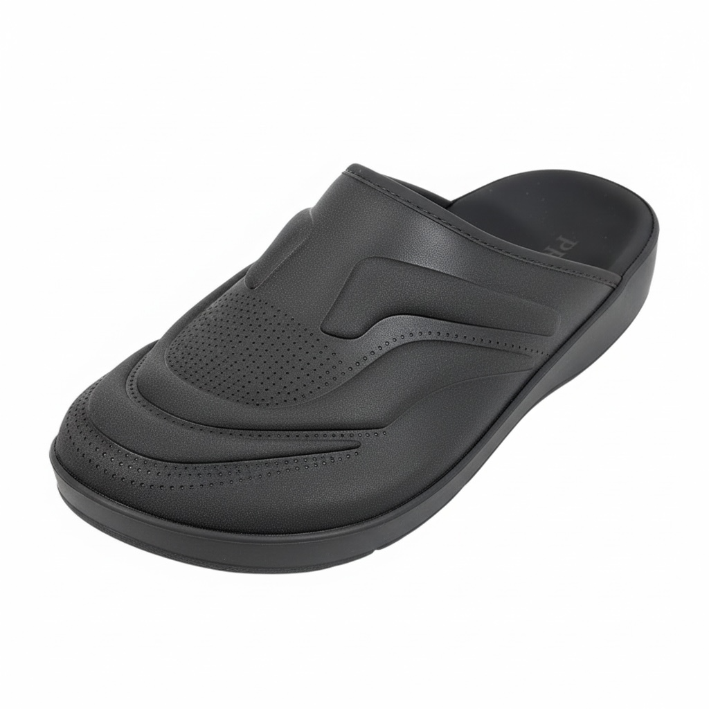 Prada Monolith Foam Slides – Black Minimal Luxury Comfort 🖤⚡
