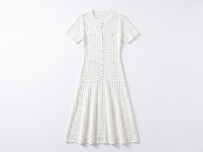 🤍 Sandro Textured Knit Midi Dress one size 🌸