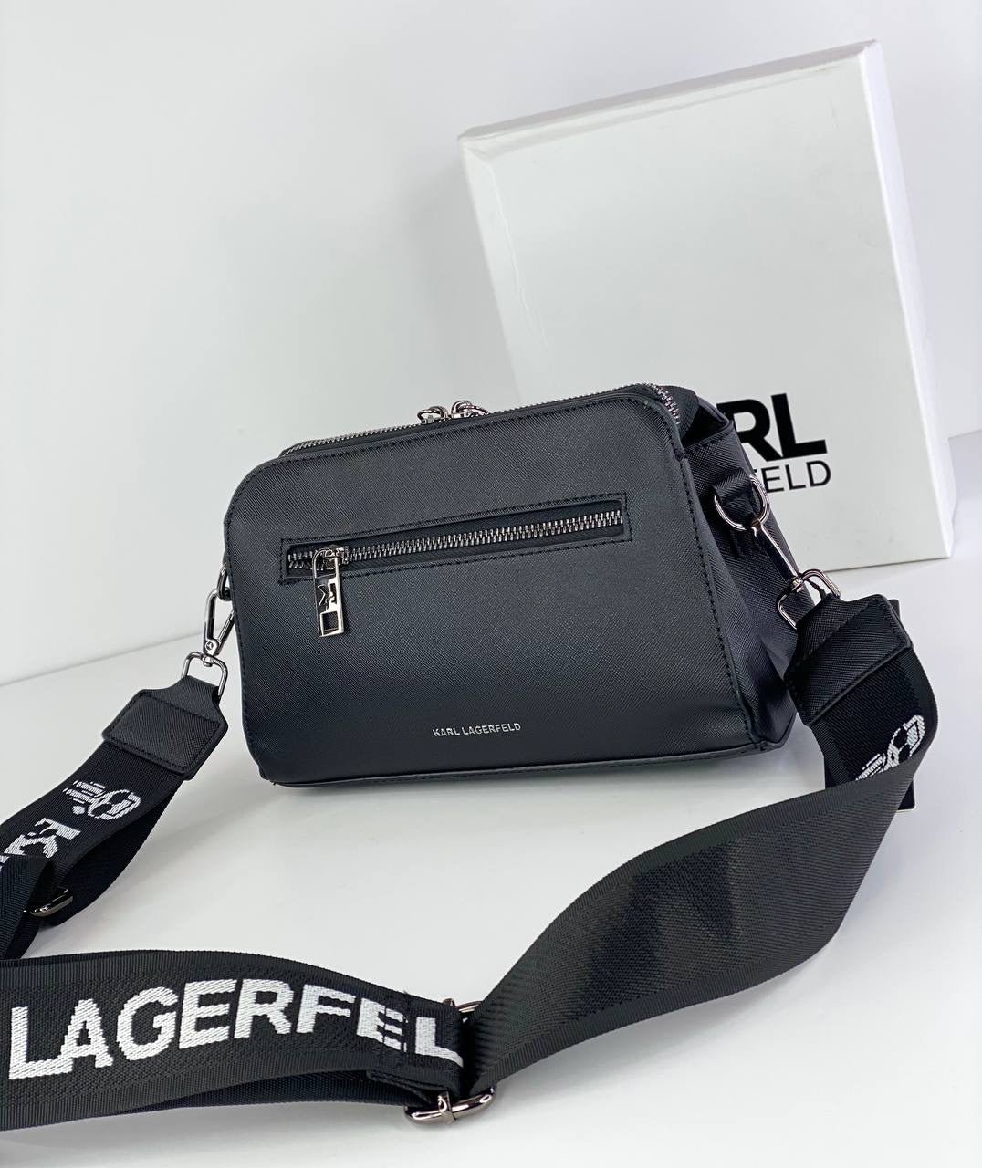 Title: Karl Lagerfeld Crossbody Bag with Iconic Charm