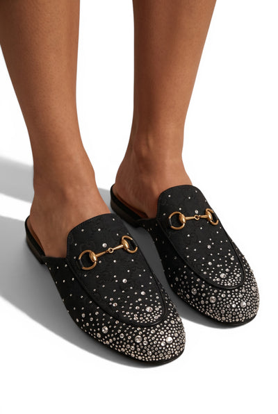 GUCCI Crystal Horsebit Mules 🖤✨ | Glam Statement Luxury