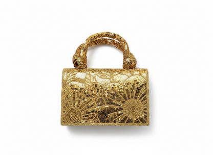 Luxury Gold Crystal Mini Handbag ✨ | Glam Statement Piece