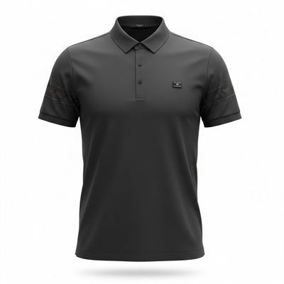 Emporio Armani Black Polo Shirt 🖤✨ Premium Logo Sleeve Edition