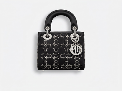 🖤 Dior Lady Dior Mini Studded Cannage Bag – Black Edition 🖤