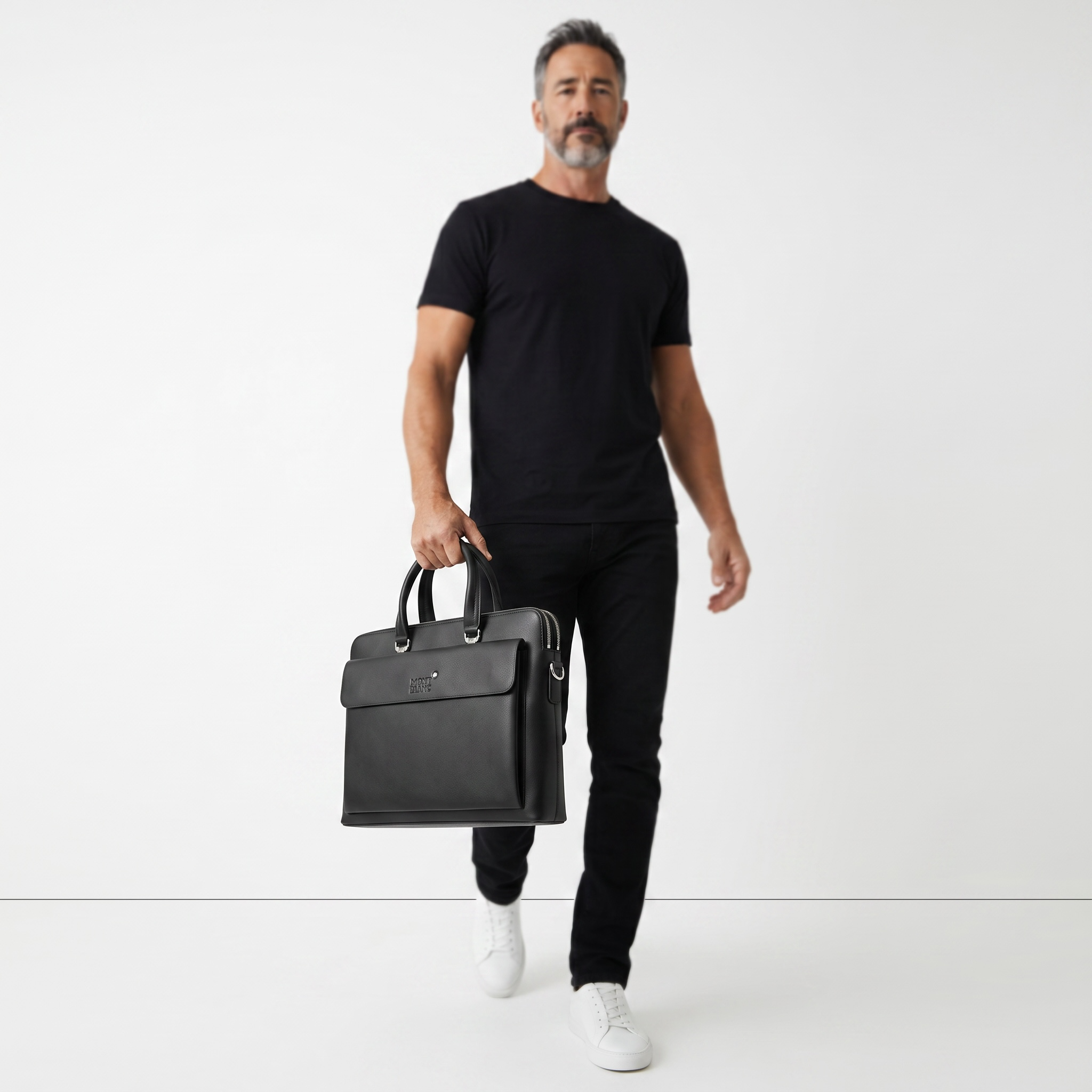🖤 Montblanc Textured Leather Business Bag – Black | Modern Executive Style ✨