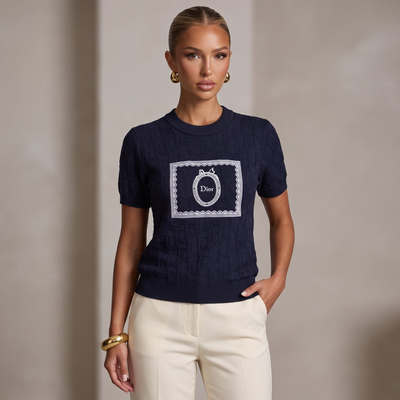 💙 Dior Oblique Medallion Knit Top | One Size