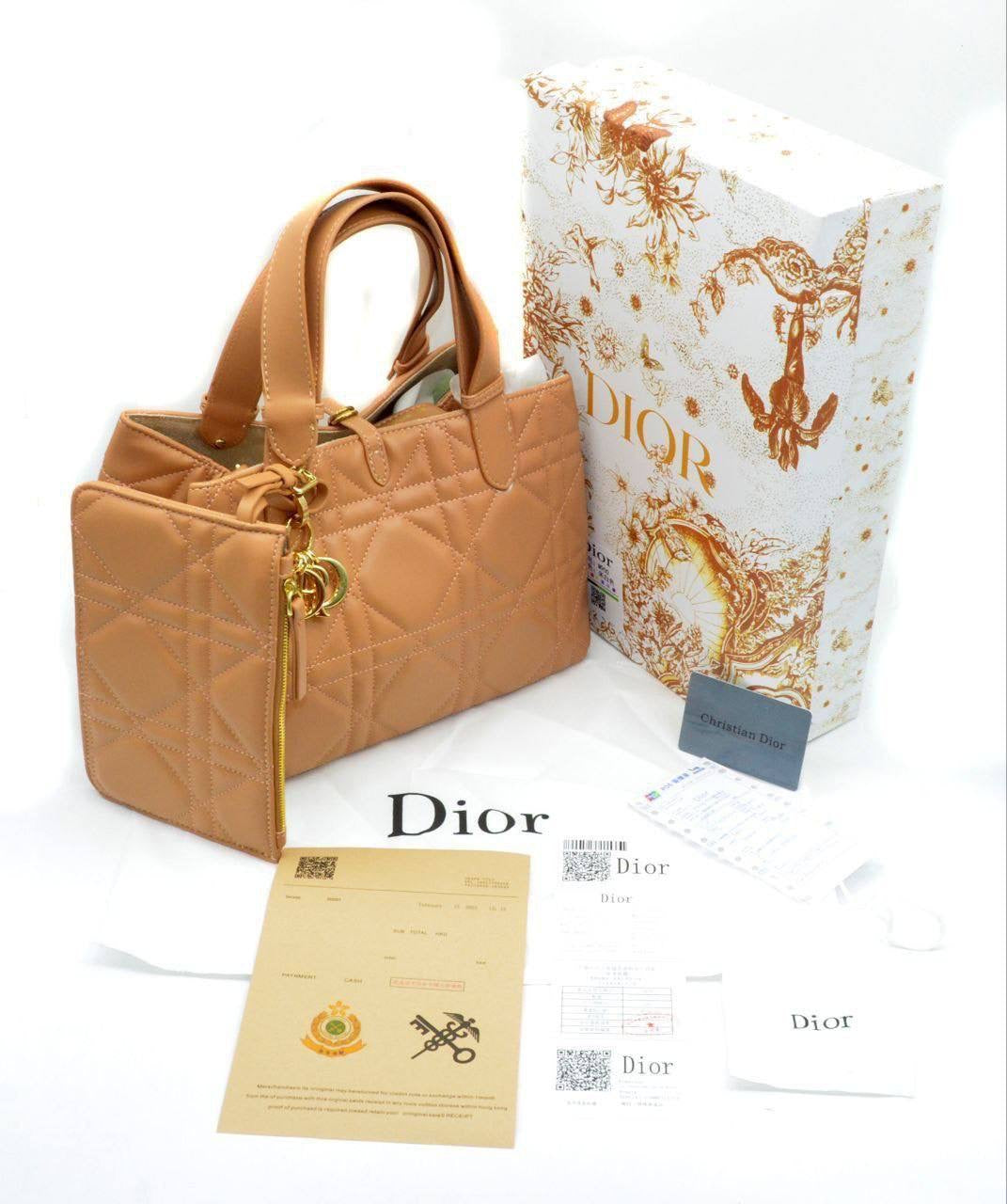 Elegant Dior Quilted Tote Bag with Charm