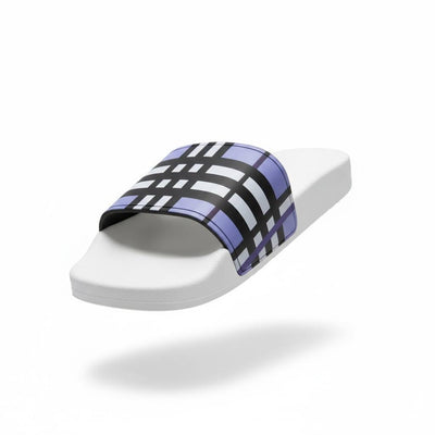 Burberry Check Slides – White & Lavender Edition 🤍💜