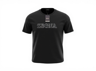 ZEGNA Signature Black Logo T-Shirt 🖤✨ Premium Minimal Style