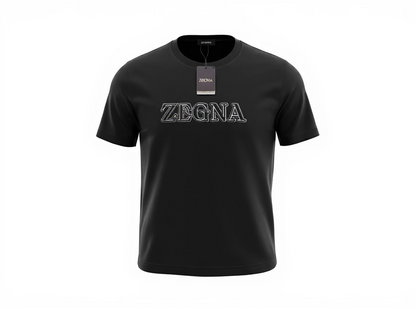 ZEGNA Signature Black Logo T-Shirt 🖤✨ Premium Minimal Style