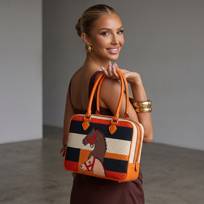 🐎 Hermès-Inspired Equestrian Heritage Top Handle Bag ✨