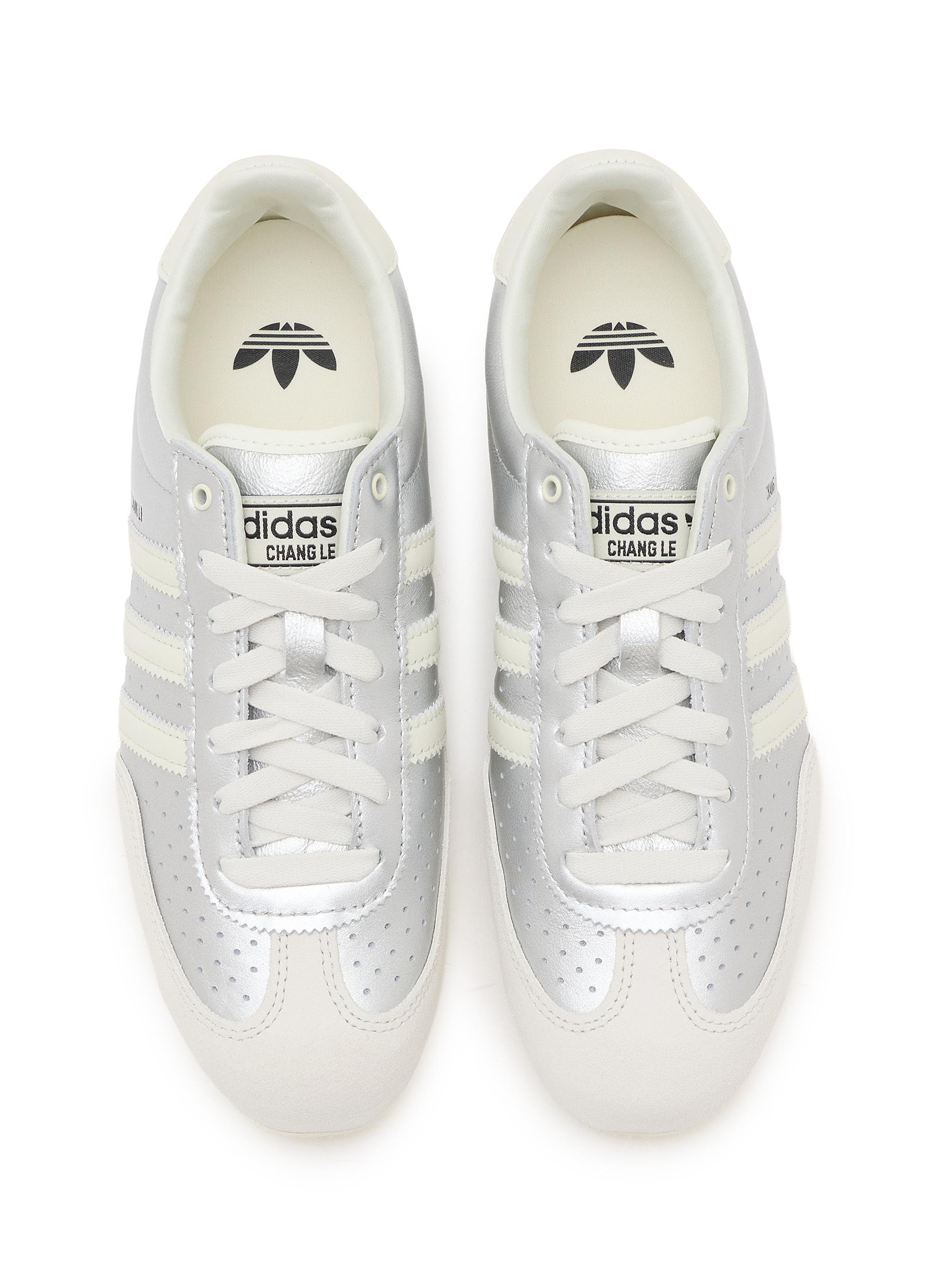 adidas Chang Le silver and cream low-profile trainers