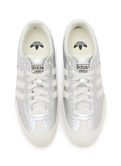 adidas Chang Le silver and cream low-profile trainers