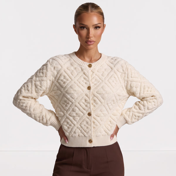 Louis vuitton Quilted Cardigan – Cream Ivory 🧶✨one size