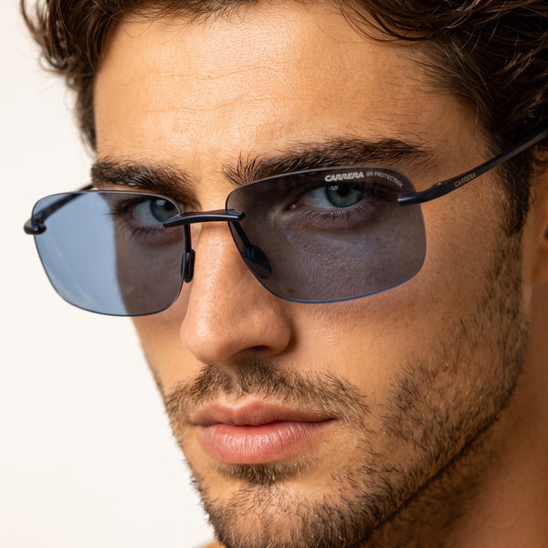 Carrera Sunglasses – Navy Blue Rimless Shades 😎