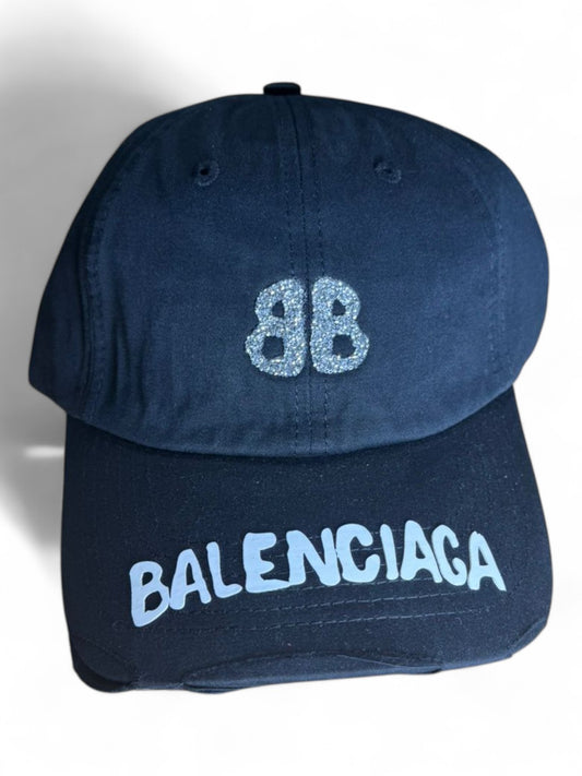 Balenciaga Cap with Crystal "BB" Logo