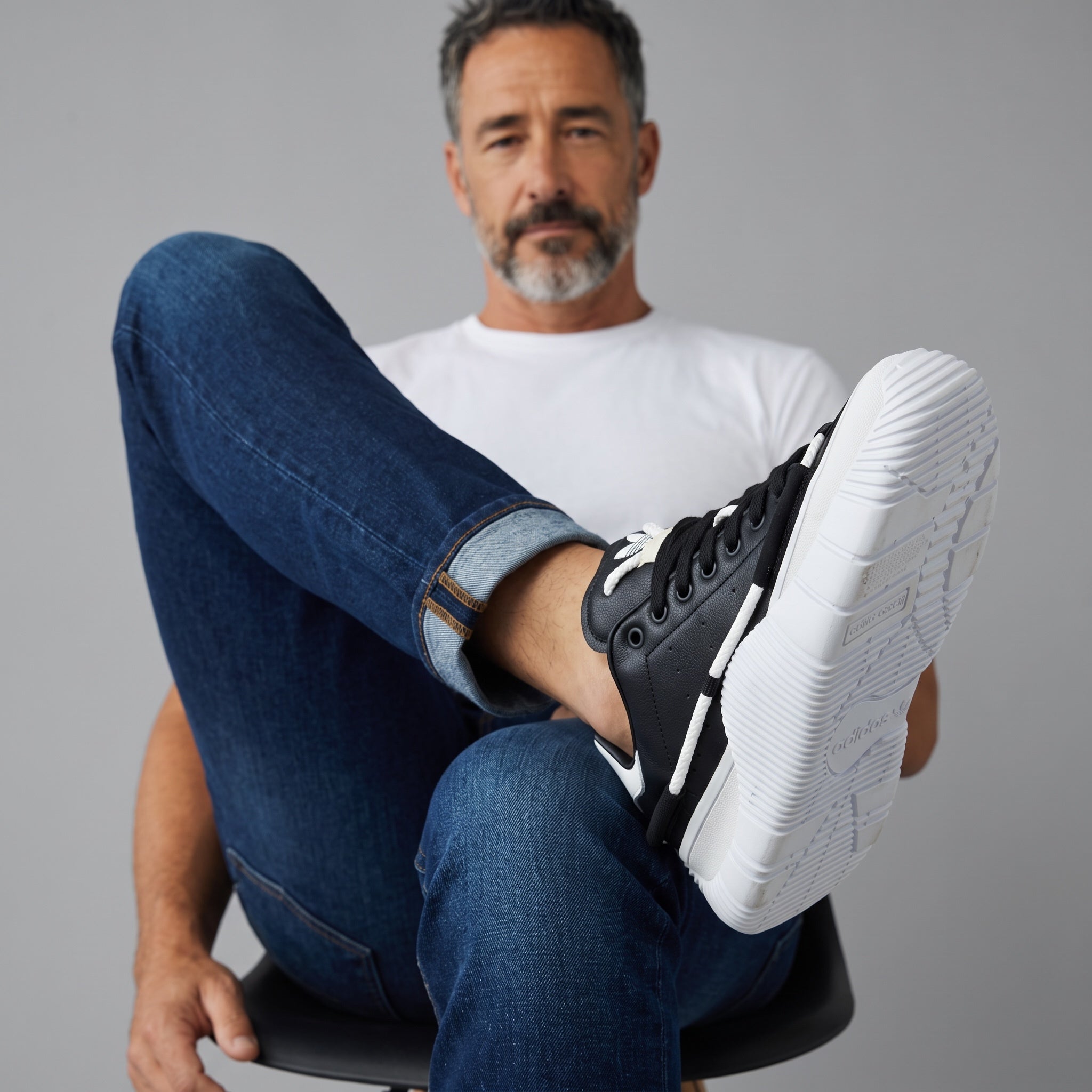 black and white Craig Green adidas low-top sneakers with rope detailing and ridged sole