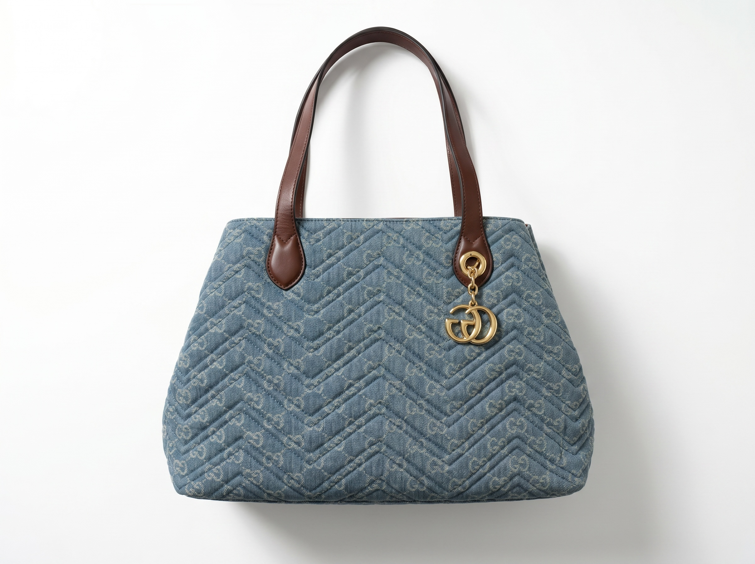 Gucci Light Blue Denim Quilted Tote Bag 💙✨
