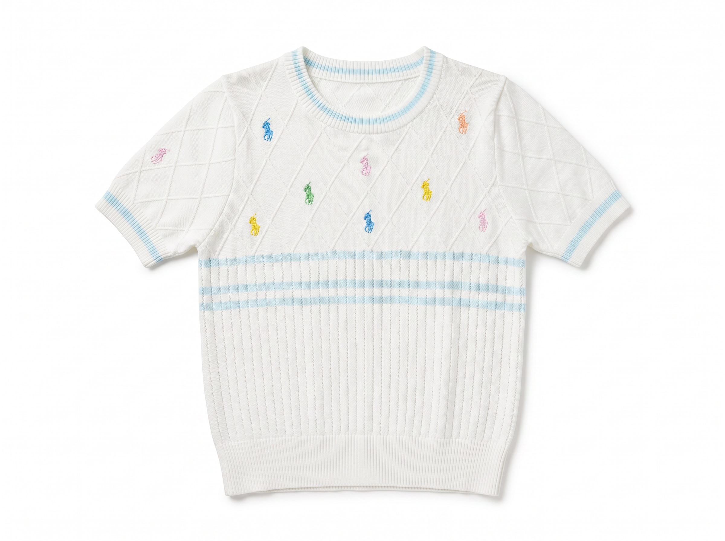 🤍 Polo Ralph Lauren Multicolor Pony Knit Top | One Size